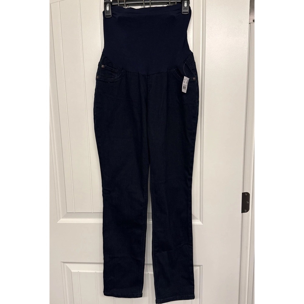 Woman's INDIGO BLUE maternity Dark Blue Jeans Skinny XL NWT